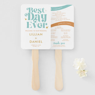 Modern Retro Beachy Colour Program Hand Fan