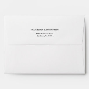Modern Retro Black White Return Address Graduation Envelope