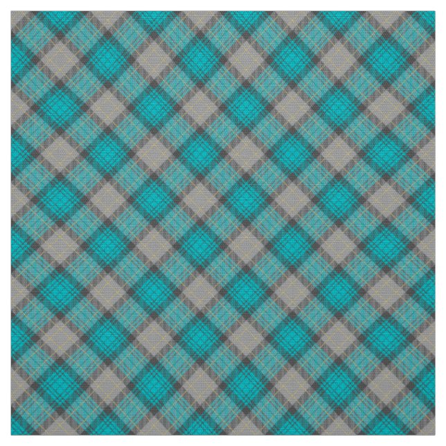 Modern retro blue plaid practical school projects  fabric (Swatch)