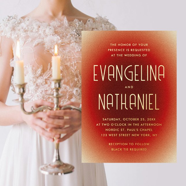 Modern Retro Bold Red Typography Wedding Gold (Creator Uploaded)