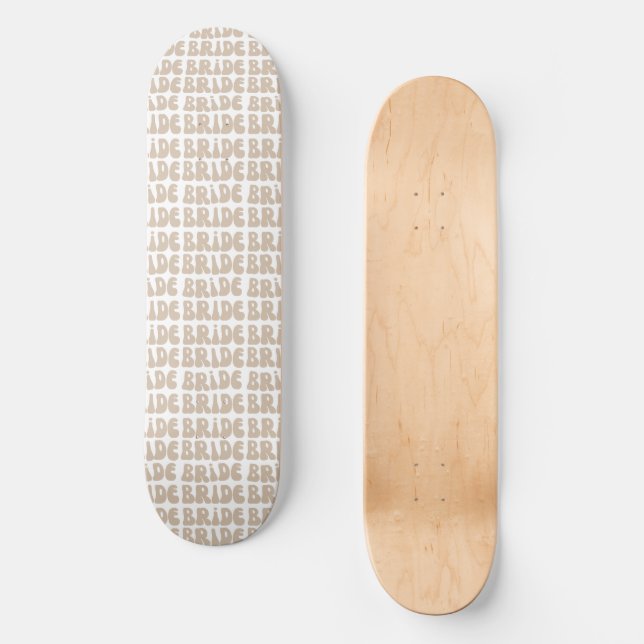 Modern Retro Bride Bachelorette Party Vintage Skateboard (Front)