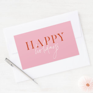 Modern Retro Bright Colourful Pink Script Holiday Sticker