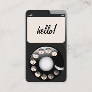 Modern Retro Cell Phone Business Profile Calling Card