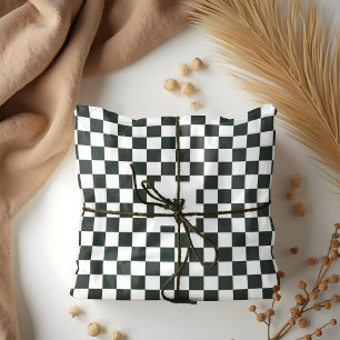Modern Retro Chequered Pattern Custom Monogram Tissue Paper
