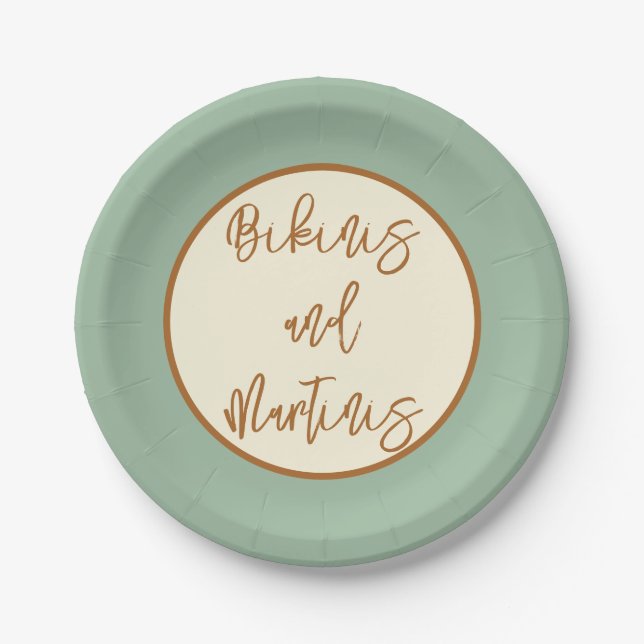 Modern Retro Chili Lime  Paper Plate (Front)