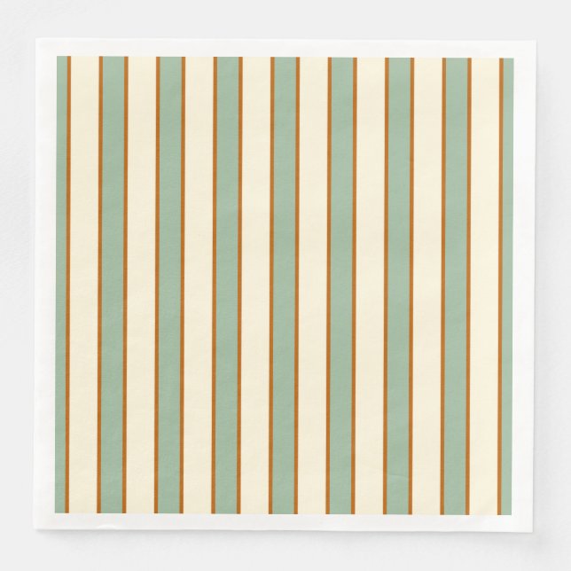 Modern Retro Chili Lime Stripe Napkin (Front)