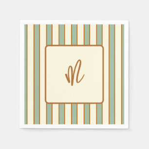 Modern Retro Chili Lime Stripe Napkin