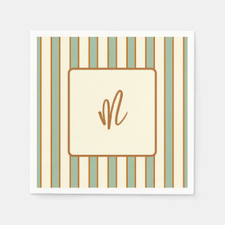 Modern Retro Chili Lime Stripe Napkin