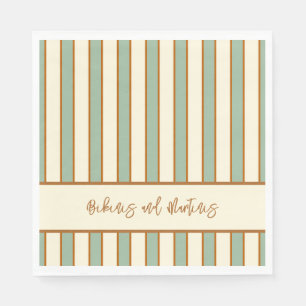 Modern Retro Chili Lime Stripe Napkin