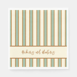 Modern Retro Chili Lime Stripe Napkin
