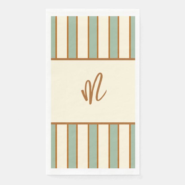 Modern Retro Chili Lime Stripe Napkin (Front)