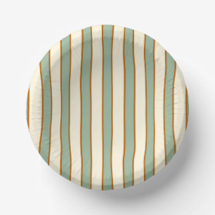 Modern Retro Chili Lime Stripe Paper Plate