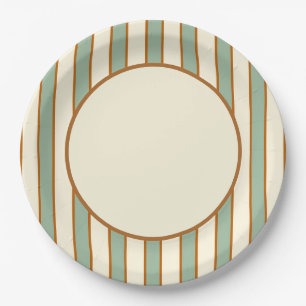 Modern Retro Chili Lime Stripe Paper Plate