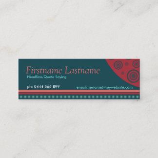 Modern Retro Circle Stripes Mini Business Cards