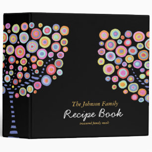 Modern Retro Circle Tree Recipe Binder Organizer