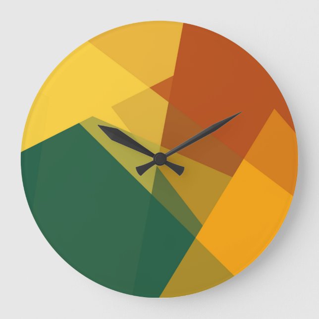 Modern Retro Colors Geometric #21 Large Clock (Front)