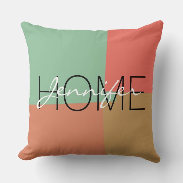 Modern Retro Colour Geometric Pattern #18 Throw Pillow (Front)