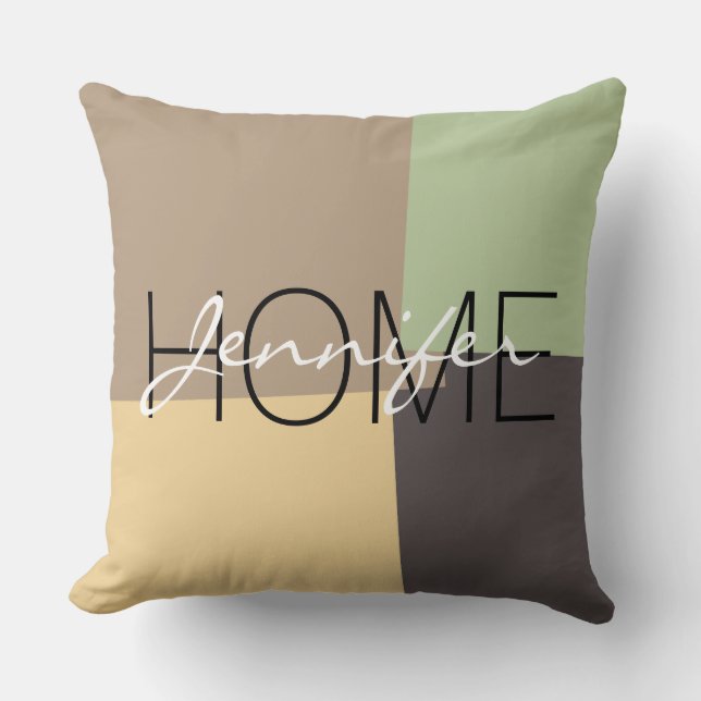 Modern Retro Colour Geometric Pattern #20 Throw Pillow (Front)