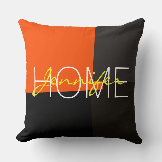 Modern Retro Colour Geometric Pattern #3 Throw Pillow (Front)