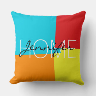 Modern Retro Colour Geometric Pattern #4 Throw Pillow