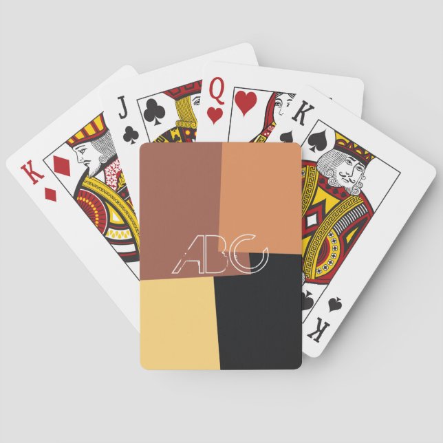 Modern Retro Colour Geometric Pattern #6 Playing Cards (Back)