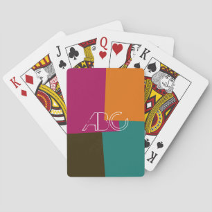 Modern Retro Colour Geometric Pattern #8 Playing Cards