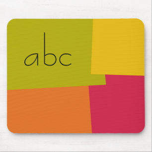 Modern Retro Colour Geometric Pattern Monogram #12 Mouse Pad