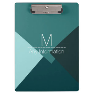 Modern Retro Colour Geometric Pattern Monogram #7 Clipboard