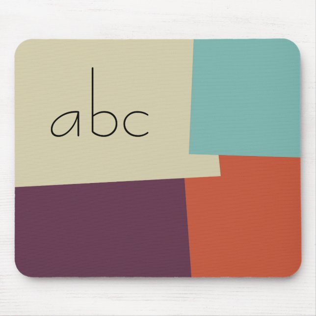 Modern Retro Colour Geometric Pattern Monogram #7 Mouse Pad (Front)