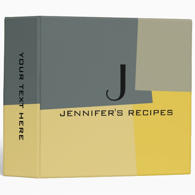 Modern Retro Colour Monogram Cooking #5 Binder (Front/Spine)