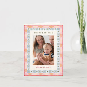 Modern Retro Colourful Christmas Photo Holiday Card