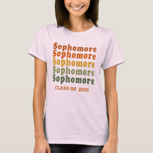 Modern Retro Colourful Sophomore Class T-Shirt