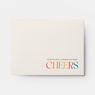 Modern Retro Colourful Typography Christmas Wish Envelope