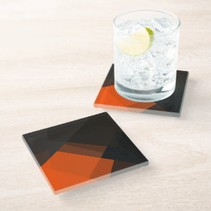 Modern Retro Colours Geometric #13 Glass Coaster