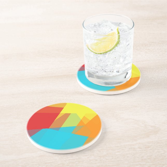 Modern Retro Colours Geometric #14 Coaster (Side)