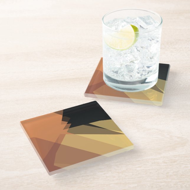 Modern Retro Colours Geometric #16 Glass Coaster (Angled)