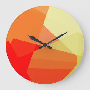 Modern Retro Colours Geometric #18 Large Clock