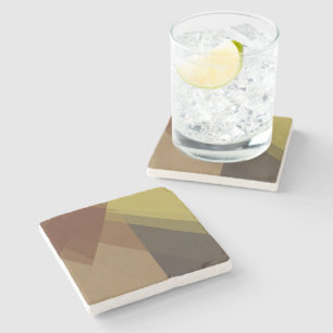 Modern Retro Colours Geometric #26 Stone Coaster