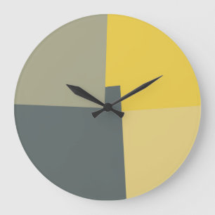 Modern Retro Colours Geometric #36 Large Clock