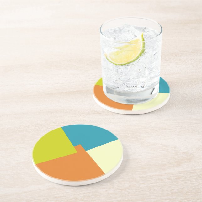 Modern Retro Colours Geometric #40 Coaster (Side)