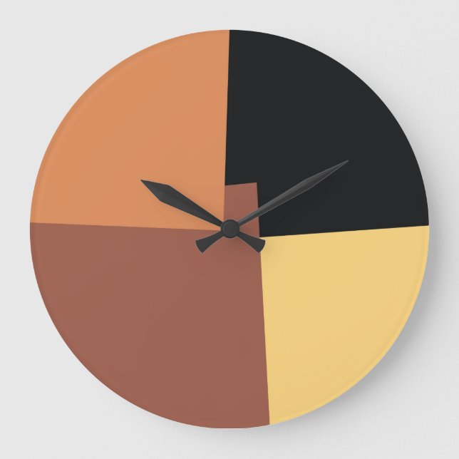 Modern Retro Colours Geometric #6 Large Clock (Front)