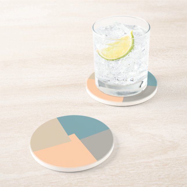 Modern Retro Colours Geometric Coaster (Side)