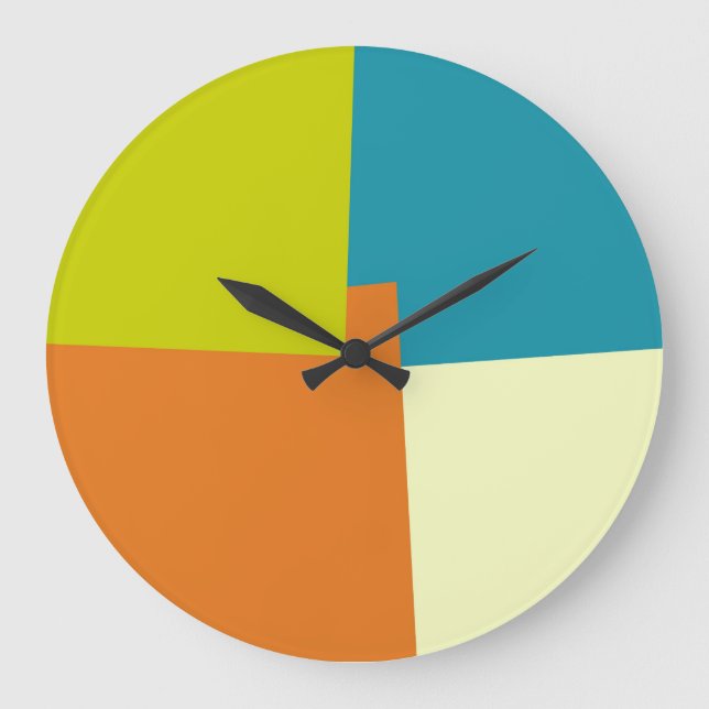 Modern Retro Colours Geometric Large Clock (Front)
