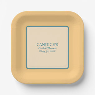 Modern Retro Coral and Green Paper Plate