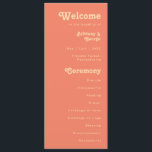 Modern Retro | Coral Cream Wedding Program<br><div class="desc">This modern retro | coral wedding program is perfect for your simple vintage, colourful tropical boho summer wedding. Its unique bohemian mid-century font gives this design a classic minimalist groovy hippie vibe. If you're looking for a design that features bright, bold colours for your creative 70's beach wedding, then this...</div>