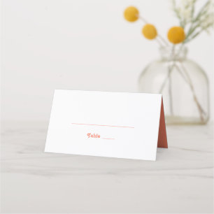 Modern Retro   Coral Folded Place Card