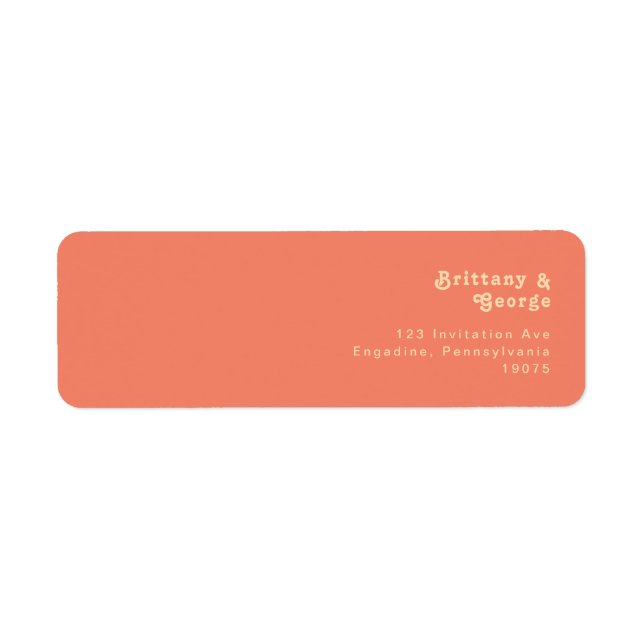 Modern Retro | Coral Return Address Label (Front)