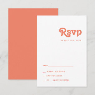 Modern Retro   Coral RSVP Card