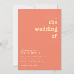Modern Retro   Coral The Wedding Of Invitation
