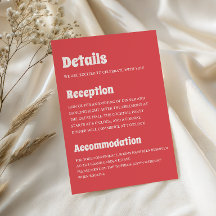 Modern Retro Coral Wedding Details
